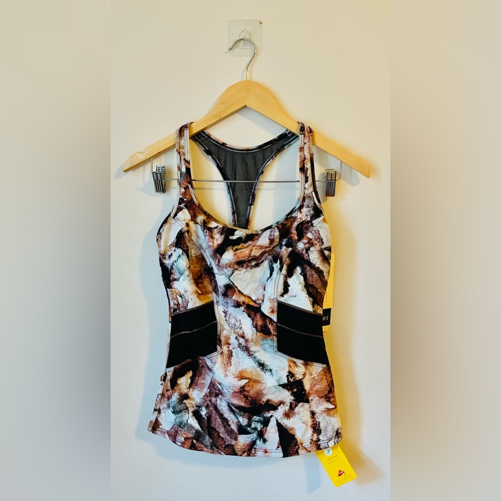 Gottex Profile Sport Print Racerback Tankini Swim Bathing Suit Top 34D